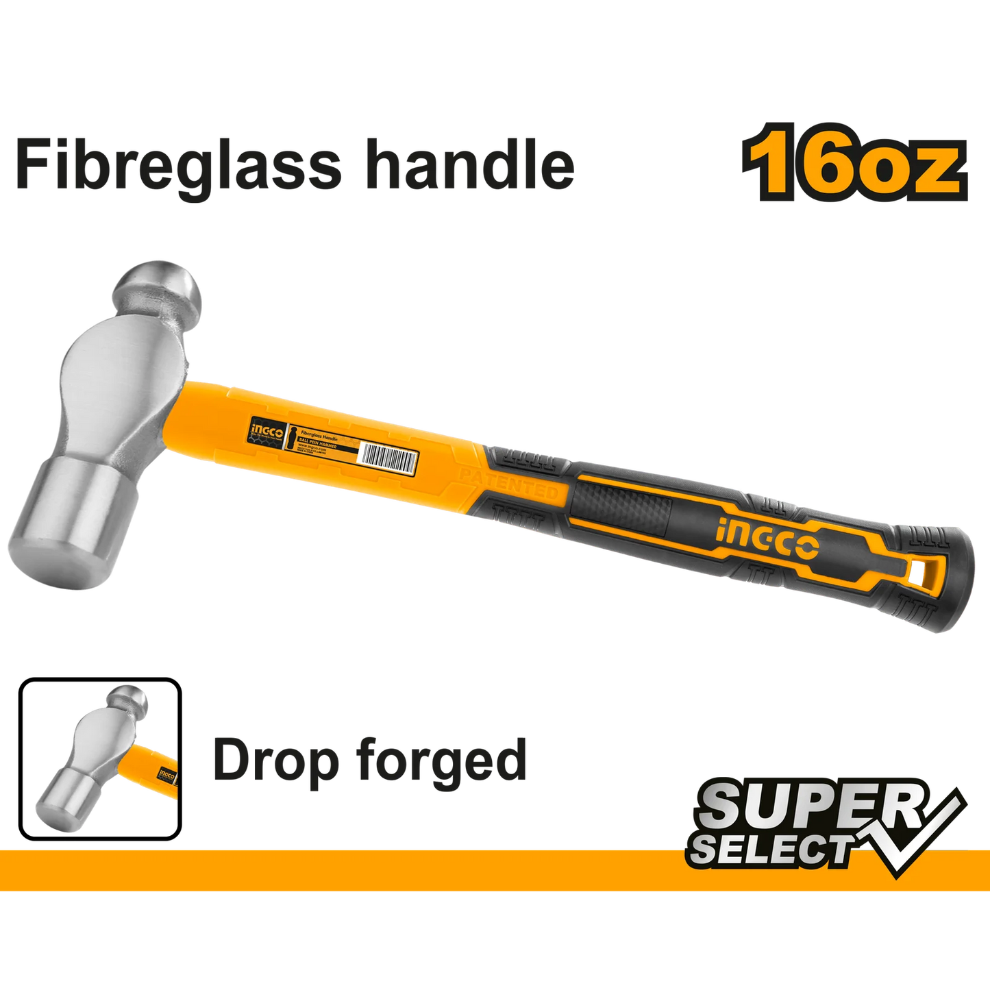 Ingco Ball Pein Hammer HBPHS8016