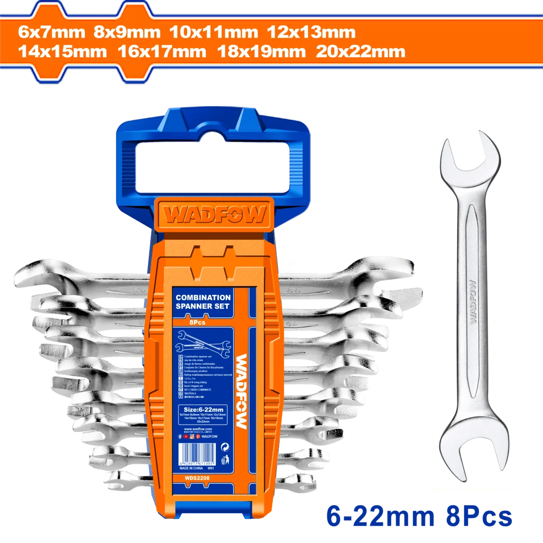Wadfow Double Open End Spanner Set WDS2208