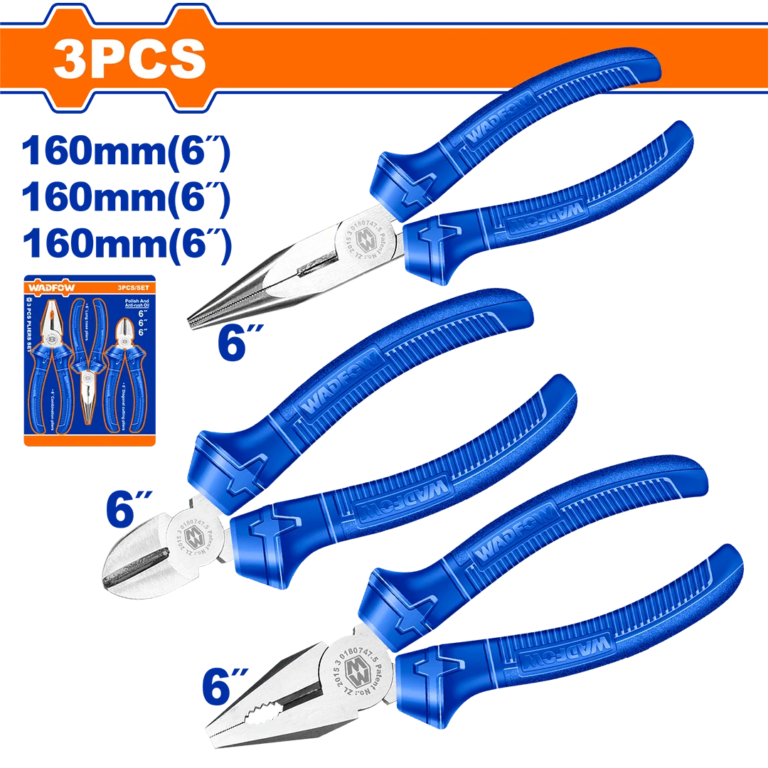 Wadfow 3 Pcs Pliers Set WPS0623