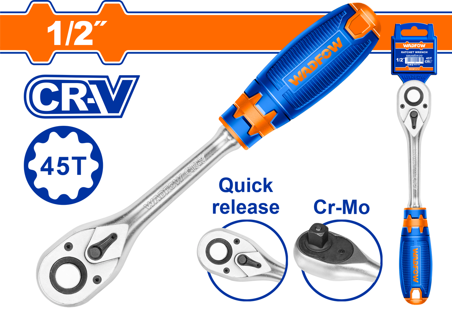 Wadfow 1/2" Ratchet Wrench WRW1212