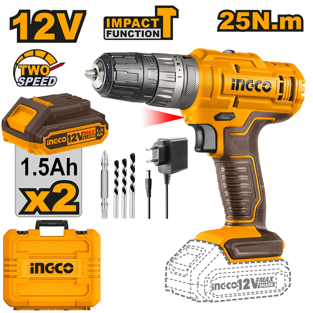 Ingco Lithium-Ion Impact Drill