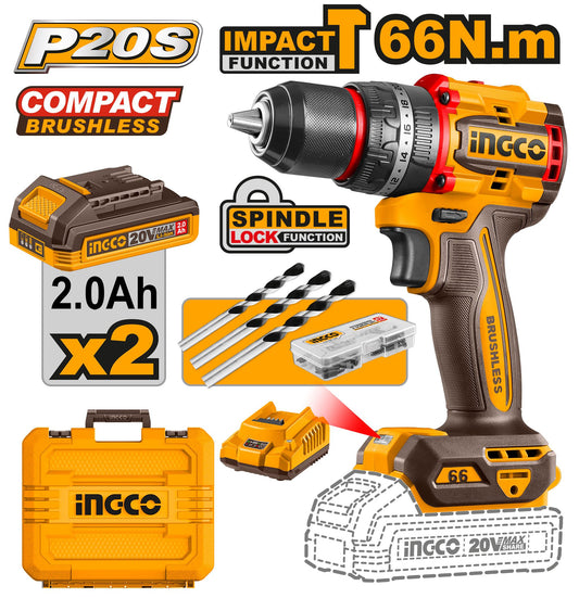 Compact Brushless Cordless Impact Drill CIDLI20668