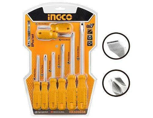 Ingco 8 Pcs Screwdriver Set HKSD0858