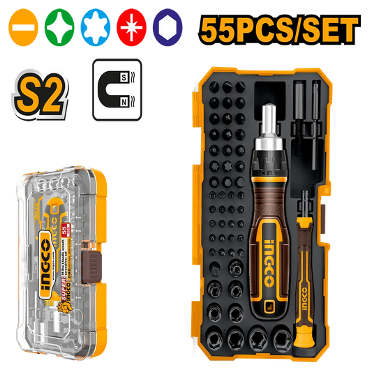 Ingco 55Pcs Screwdriver Bits Set HKSDB0558