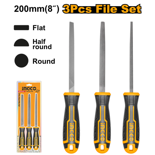 Ingco 3pcs steel file set HKTFS1308