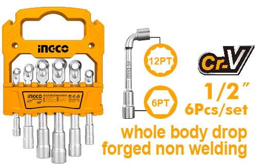 Ingco 6pcs L-Angled socket wrench set LASWT0601