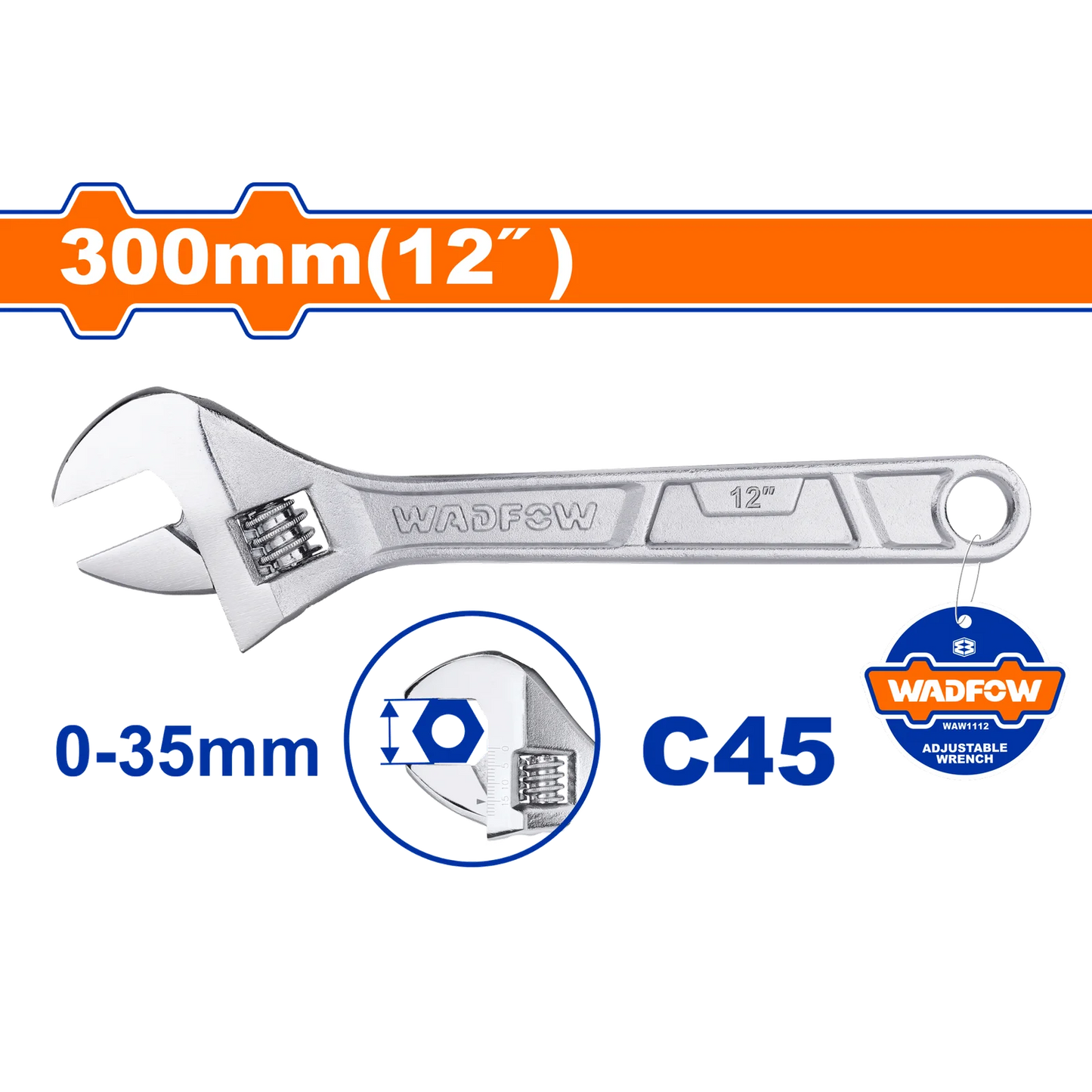 Wadfow Adjustable Wrench WAW1112