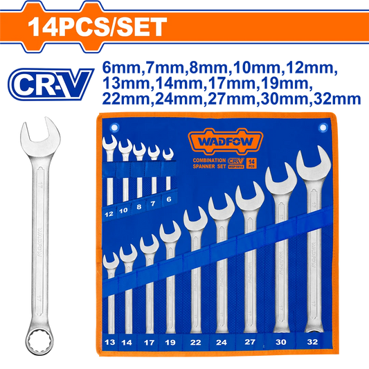 Wadfow Combination spanner set WSP1M14